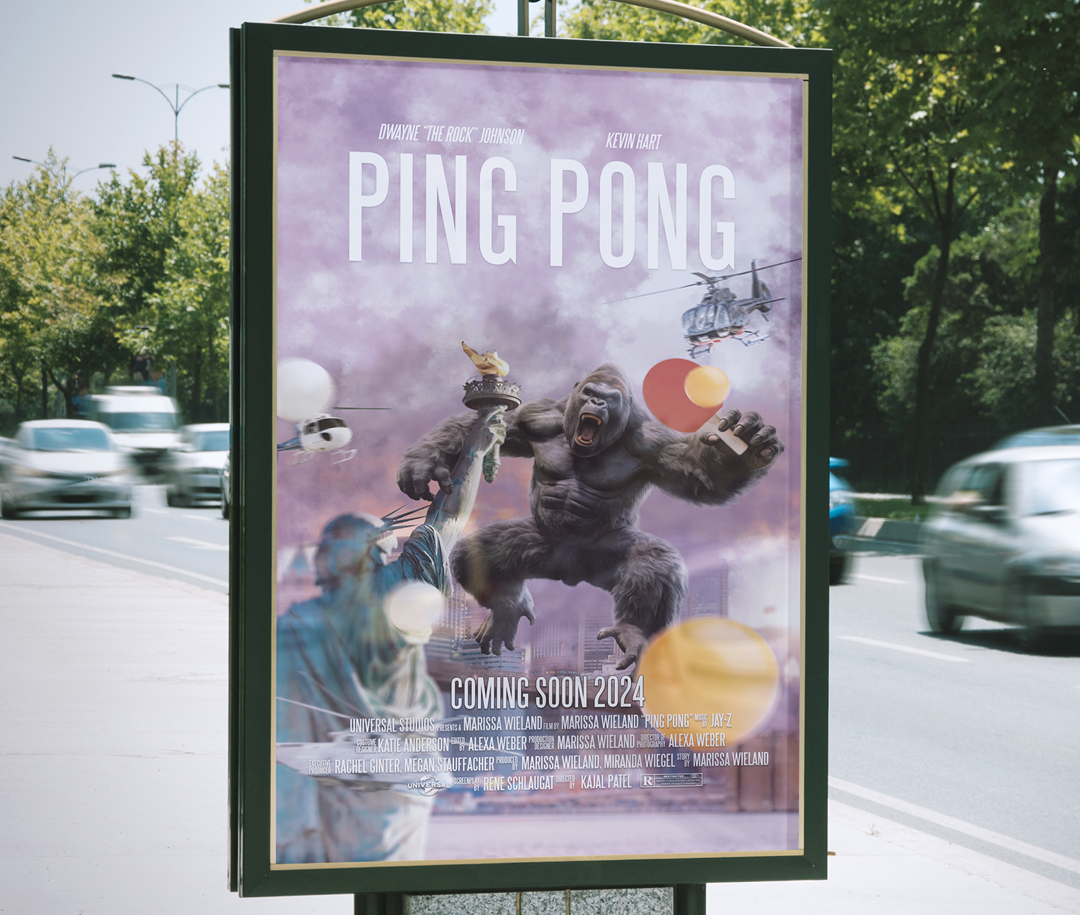 "Ping Pong" mockup poster made and mocked up in Photoshop.