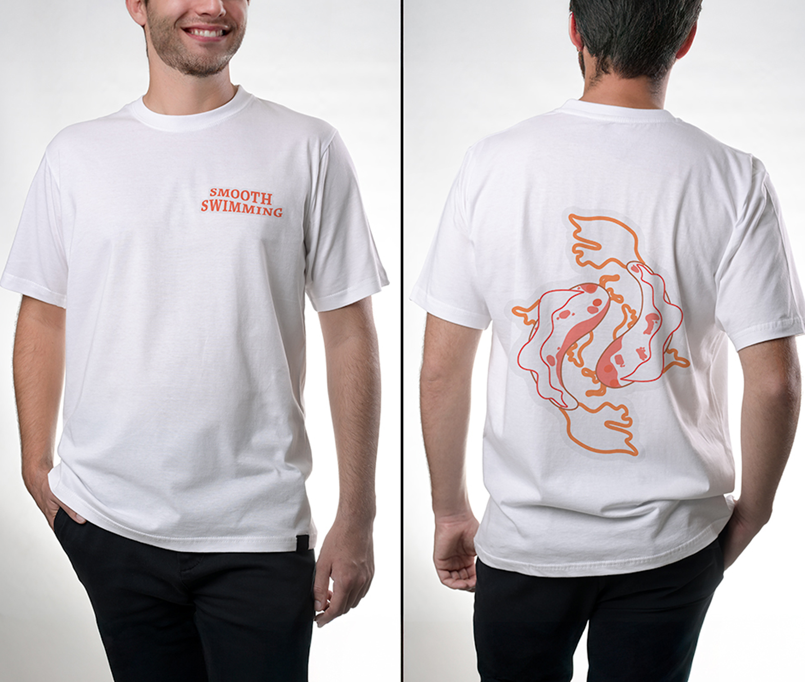A custom t-shirt design mocked up using Photoshop, utilizing vector art made in Illustrator.